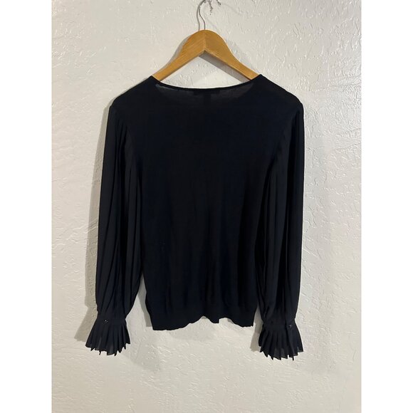 Lauren Ralph Lauren Pleated Georgette Sleeve Top - Picture 10 of 10